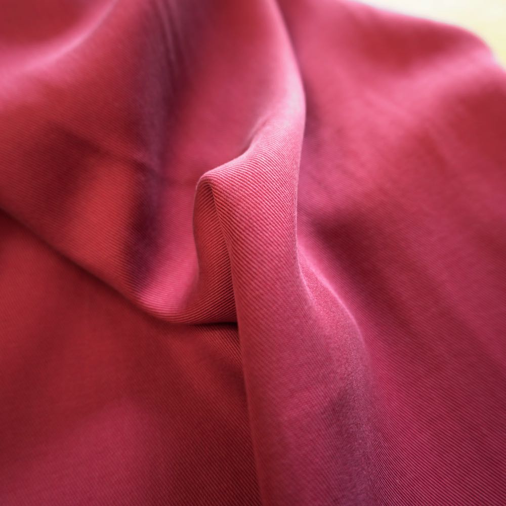 1064-21s Sanded Lenzing Tencel  twill #52 Burgundy