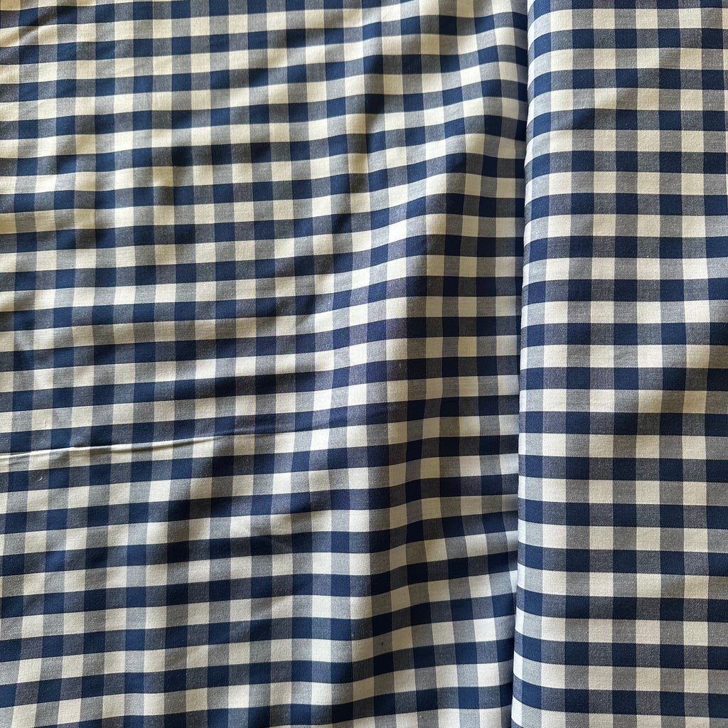 Tencel Viscose gingham - Navy Blue