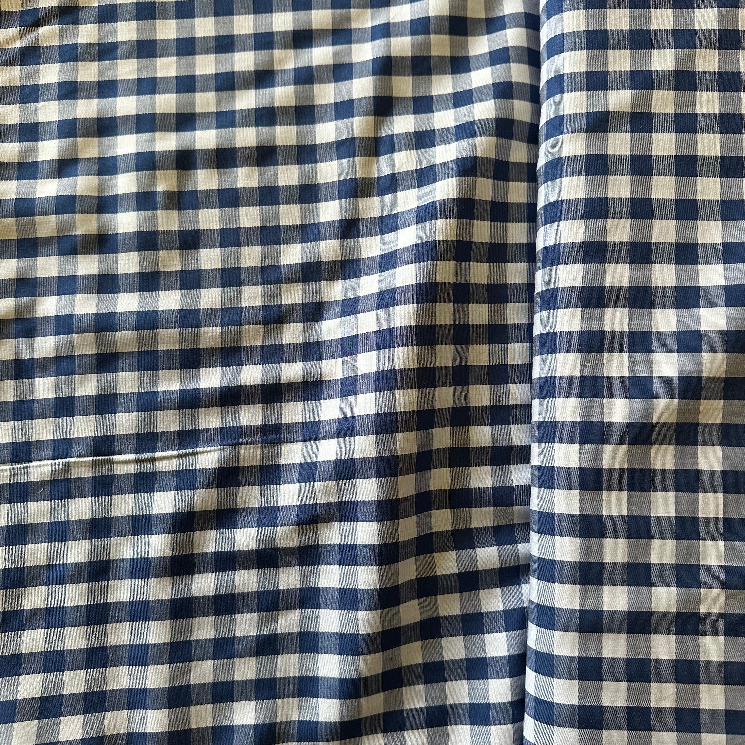 Tencel Viscose gingham - Navy Blue