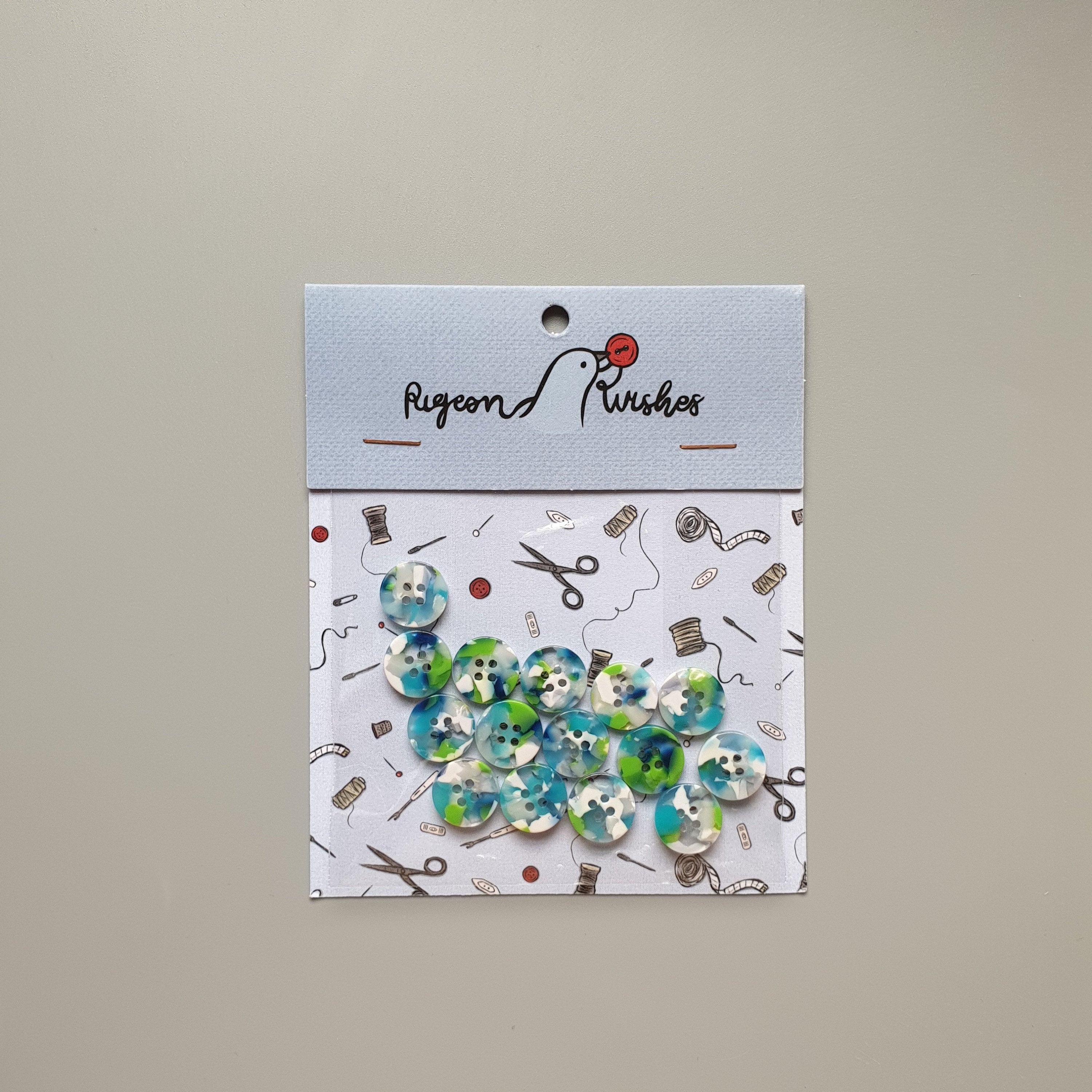 April showers button set (15mm shirting size)