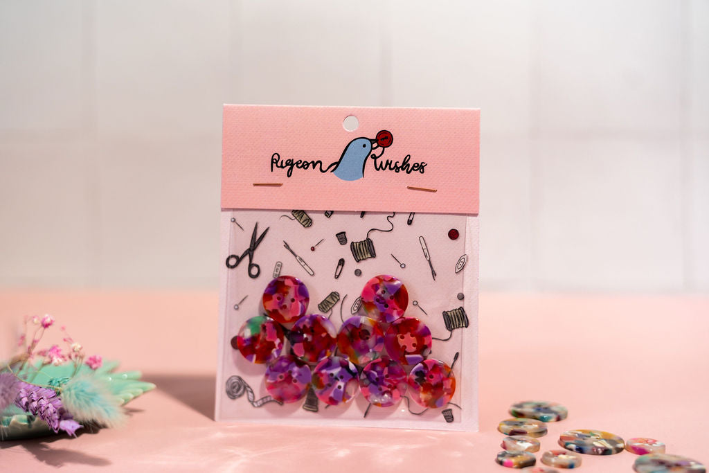 Bloom button set (10mm, 15mm, 20mm, 25mm)