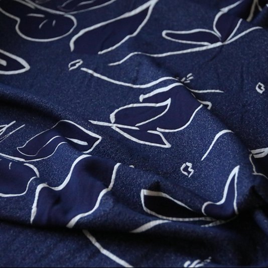 Face on navy jacquard light coating