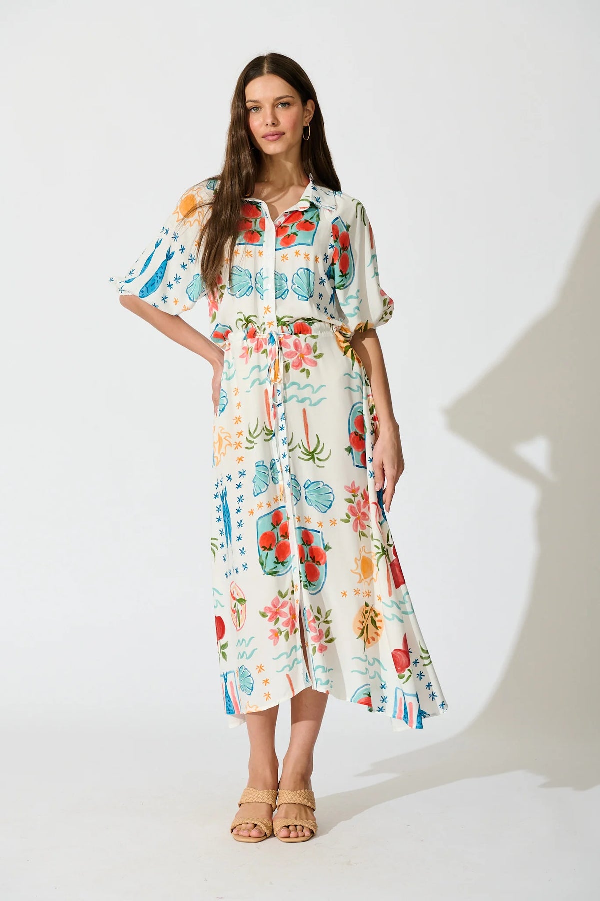 Mediterranean Summer Seaside Viscose Print - Isla Botanica