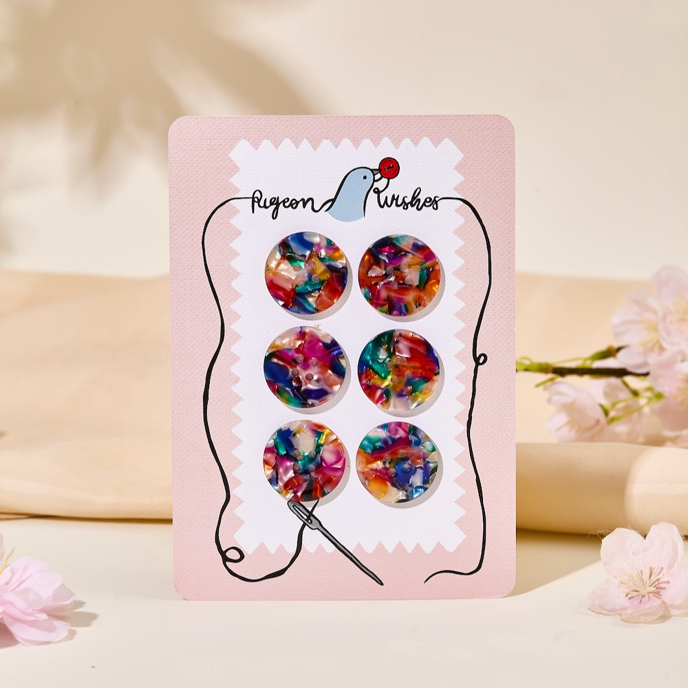 Kaleidoscope button set (10mm, 15mm, 20mm, 25mm)
