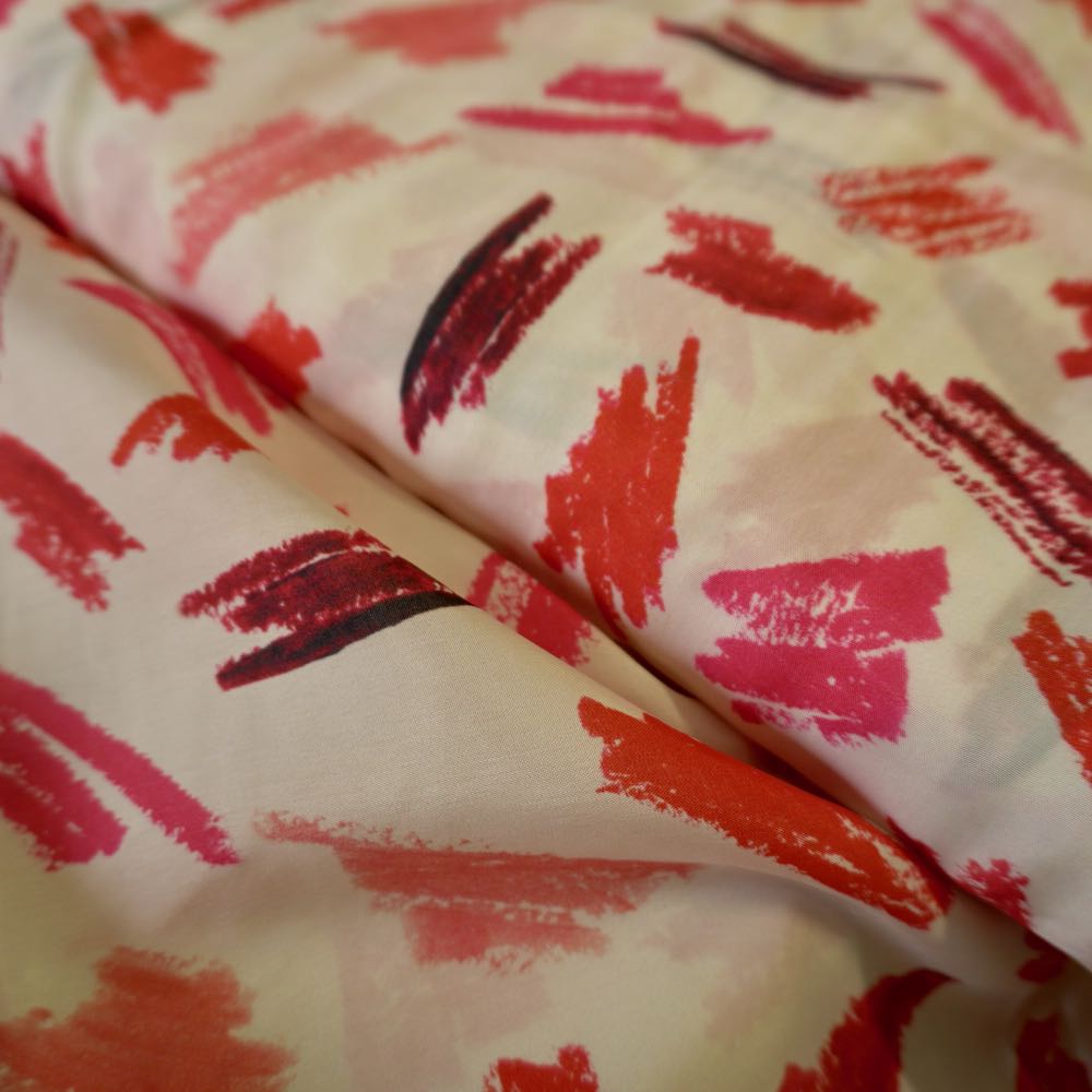 Abstract Lipstick Print Cupro – Lightweight Fluid Fabric