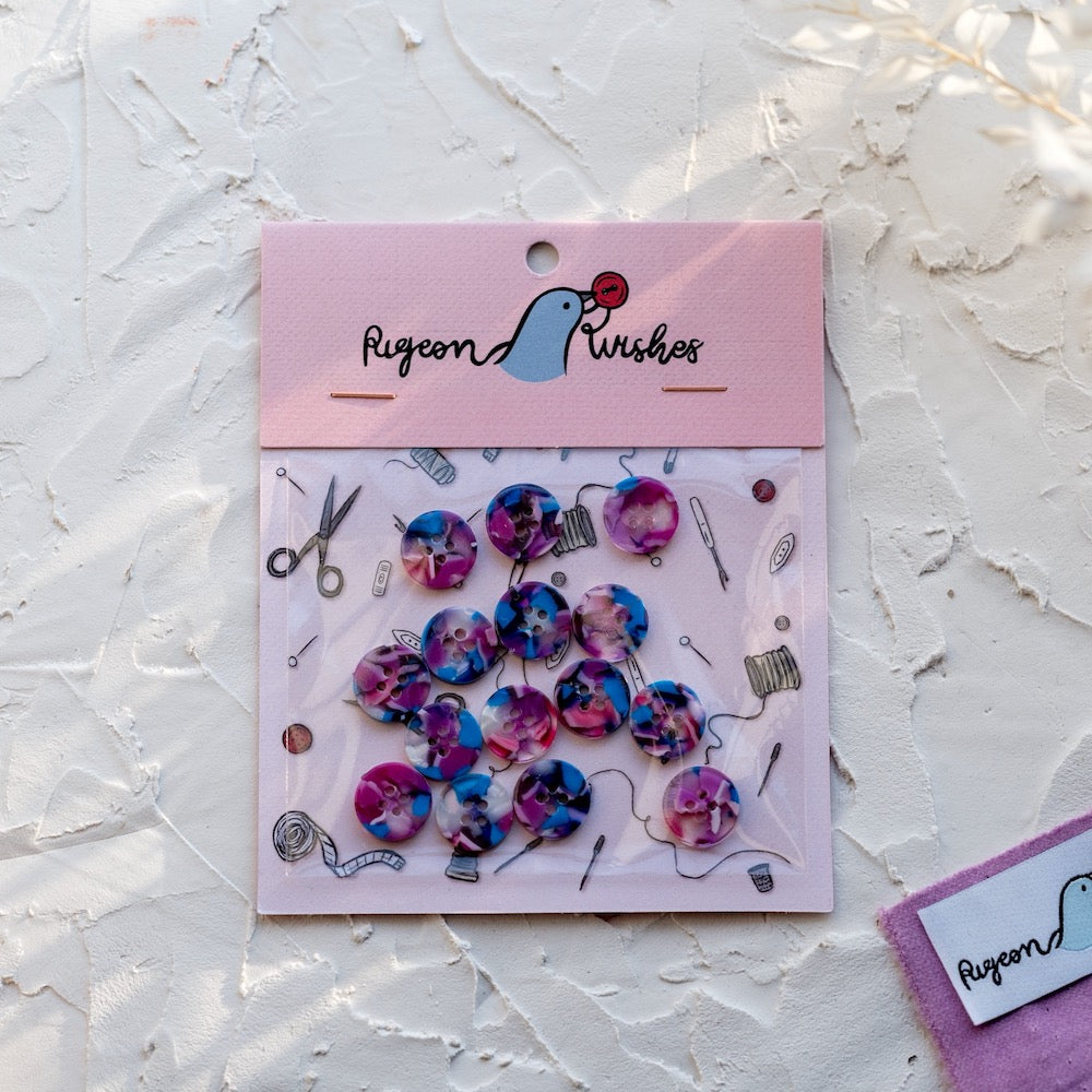 Lucid button set (10mm, 15mm, 20mm, 25mm)
