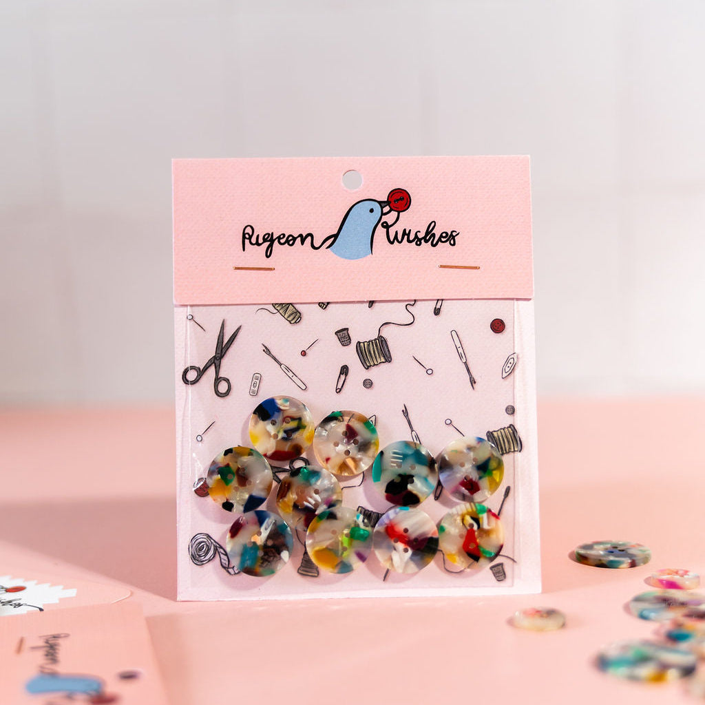 Painterly Button Set (10mm, 15mm, 20mm, 25mm, 35mm)