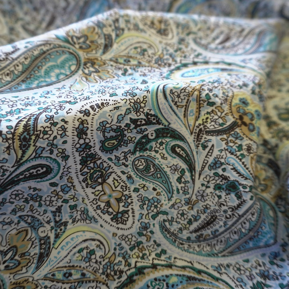 Vintage Paisley Floral Cotton – Blue & Turquoise