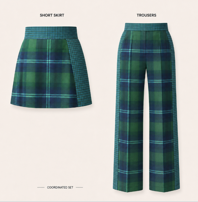 Double-Sided Brushed Cotton Gingham – Blue Green -Tartan