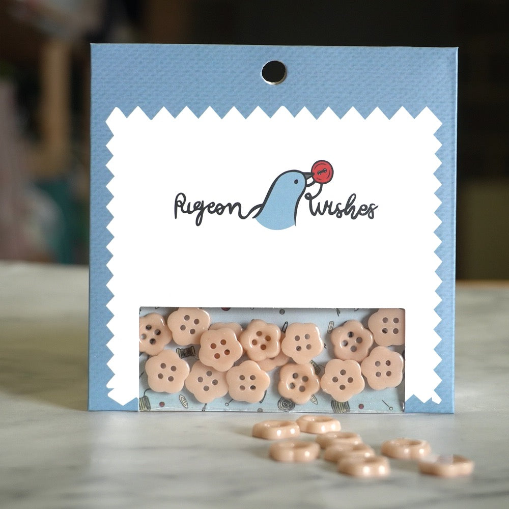 Sanded Ceramic Flower Button Set (13mm shirting size)
