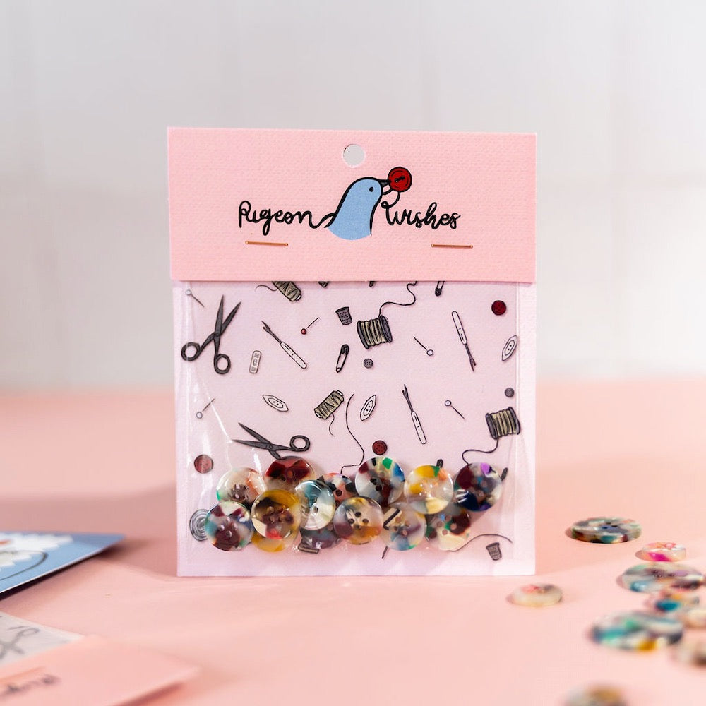 Painterly Button Set (10mm, 15mm, 20mm, 25mm, 35mm)