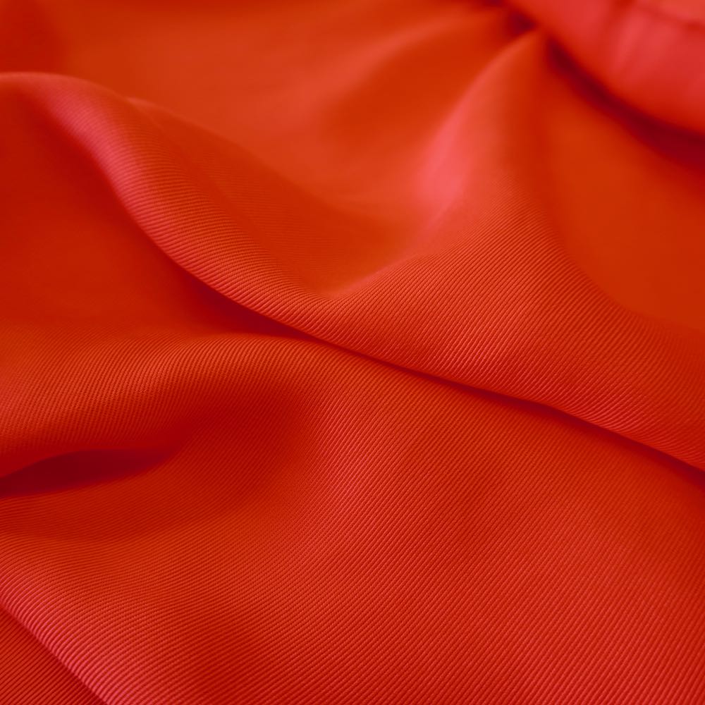 1064 Sanded Tencel Lyocell Twill Fabric Bright Red - Drapey, Floaty, Smooth