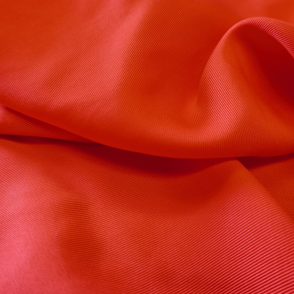1064 Sanded Tencel Lyocell Twill Fabric Bright Red - Drapey, Floaty, Smooth
