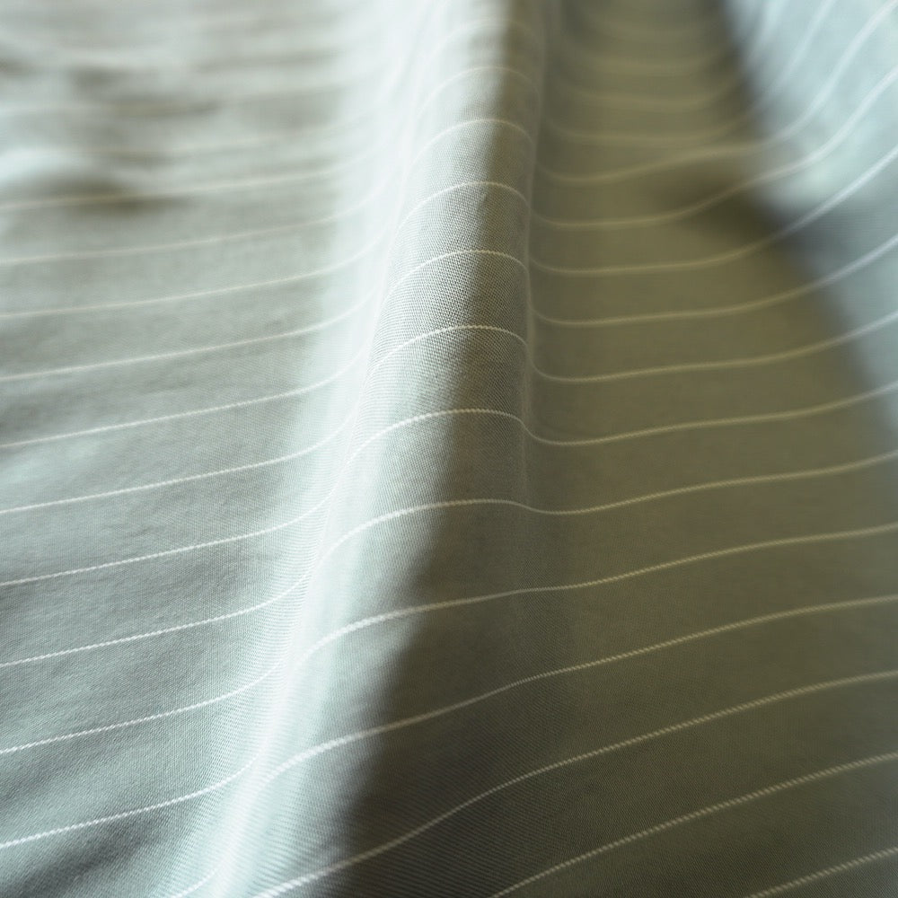 1103 Sanded cupro pin stripe -Sage green