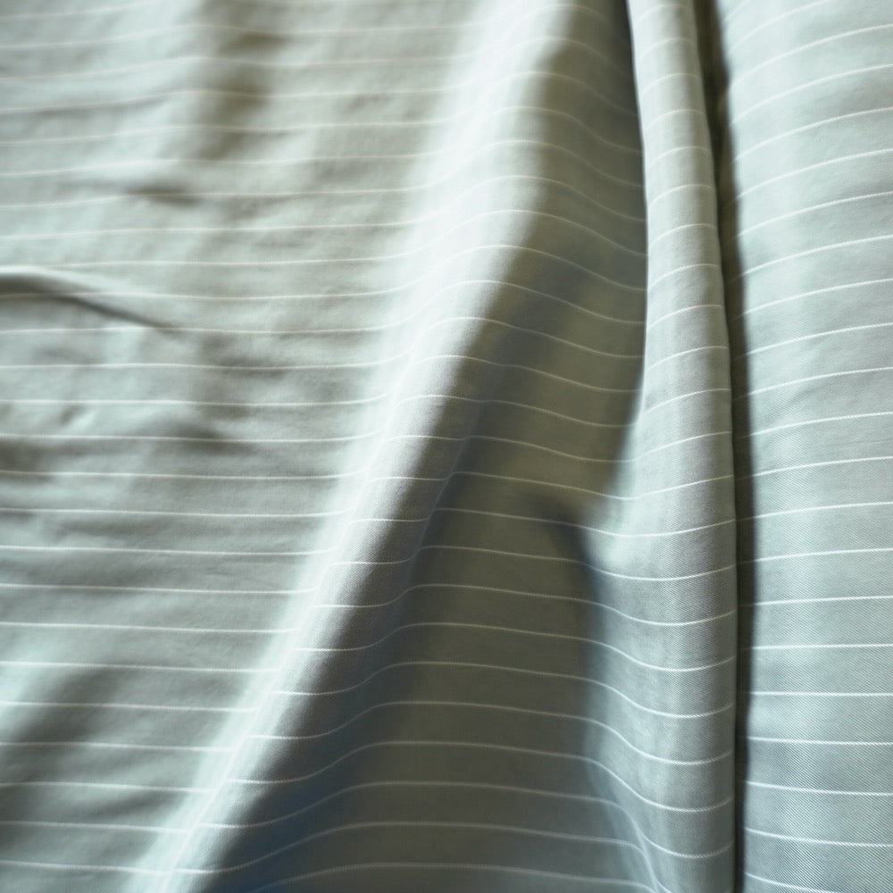 1103 Sanded cupro pin stripe -Sage green