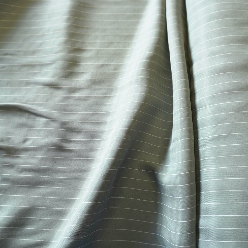 1103 Sanded cupro pin stripe -Sage green