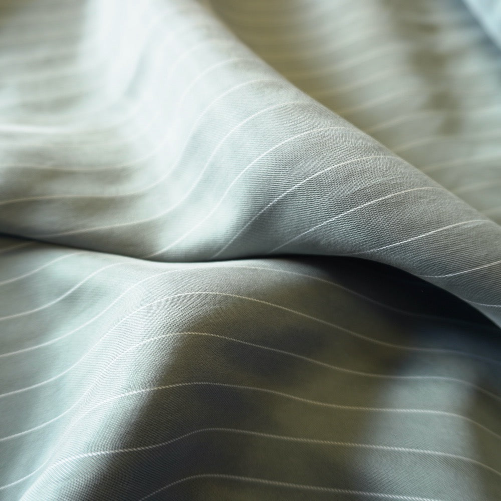 1103 Sanded cupro pin stripe -Sage green