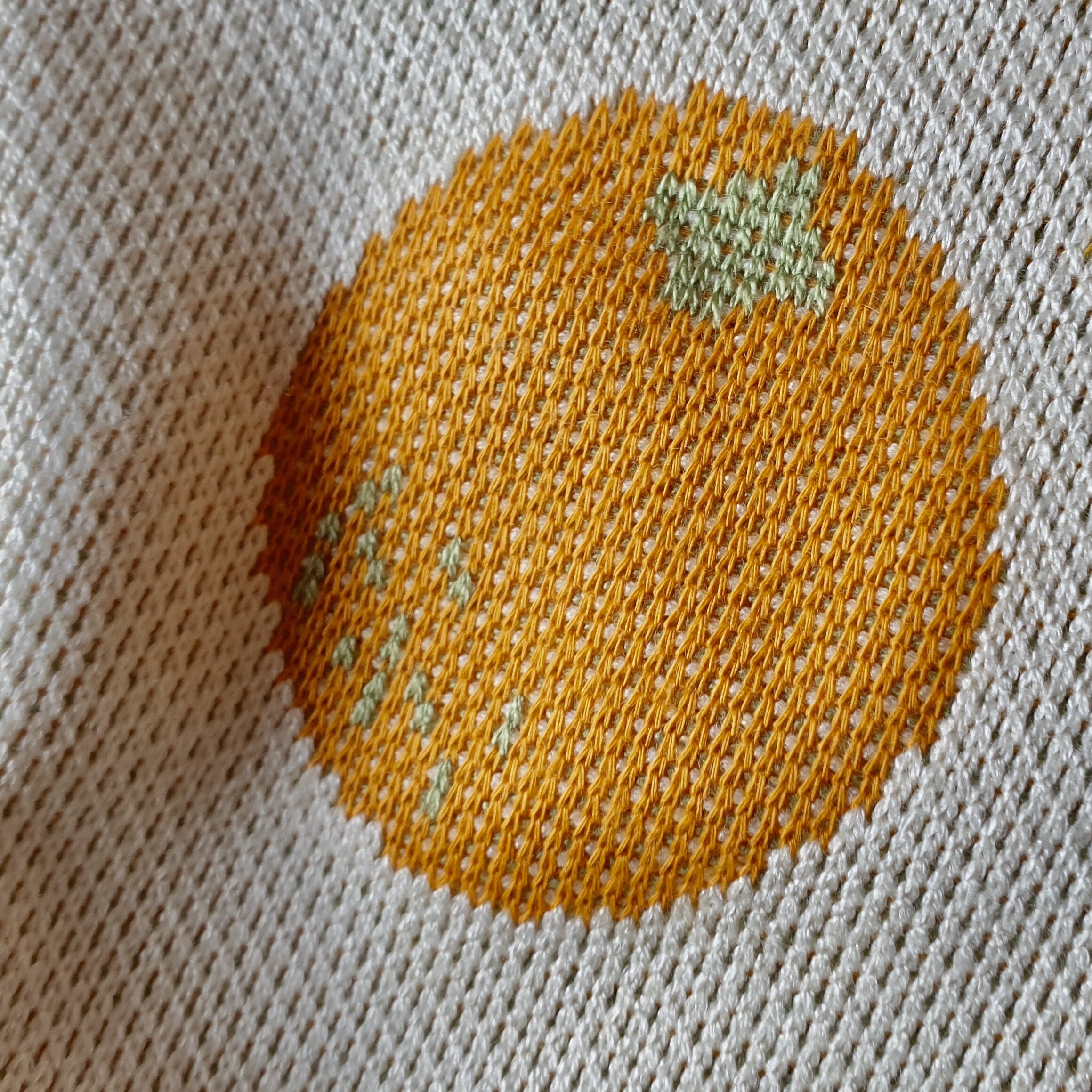 Orange Yarn dyed Knit Jersey Fabric