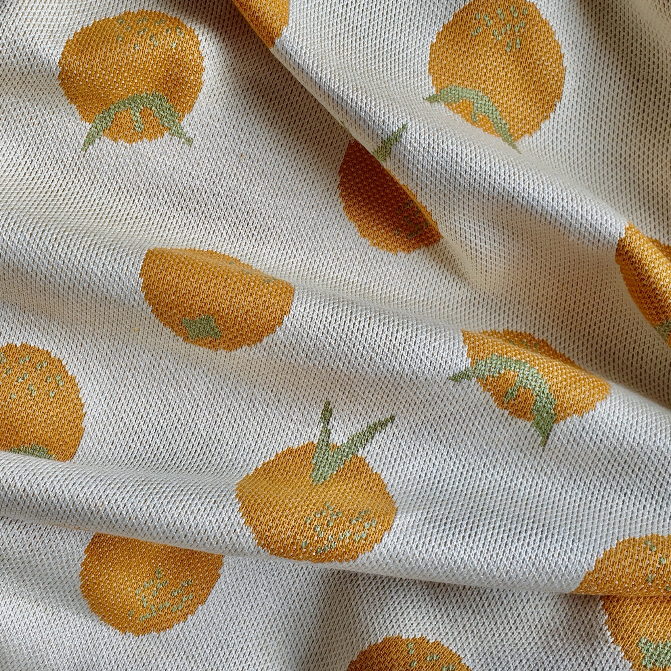 Orange Yarn dyed Knit Jersey Fabric