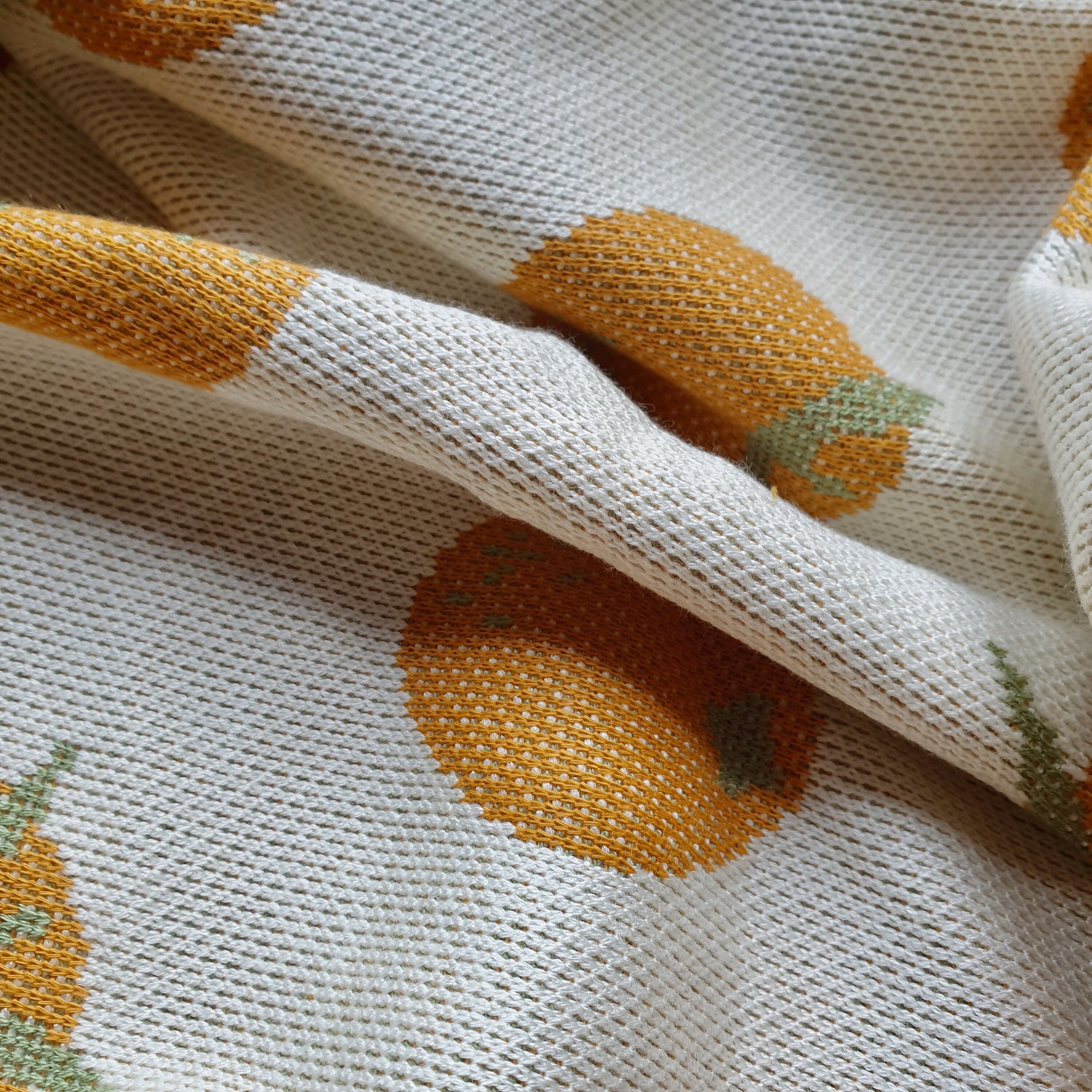 Orange Yarn dyed Knit Jersey Fabric