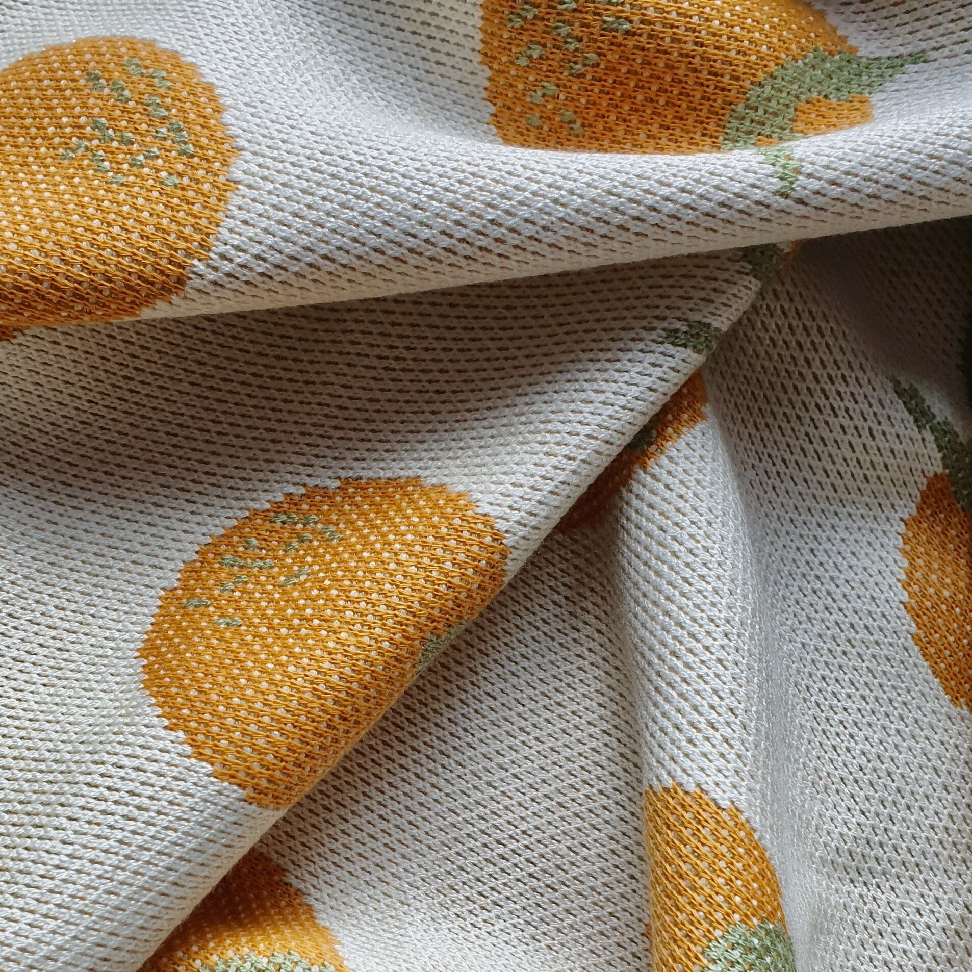 Orange Yarn dyed Knit Jersey Fabric