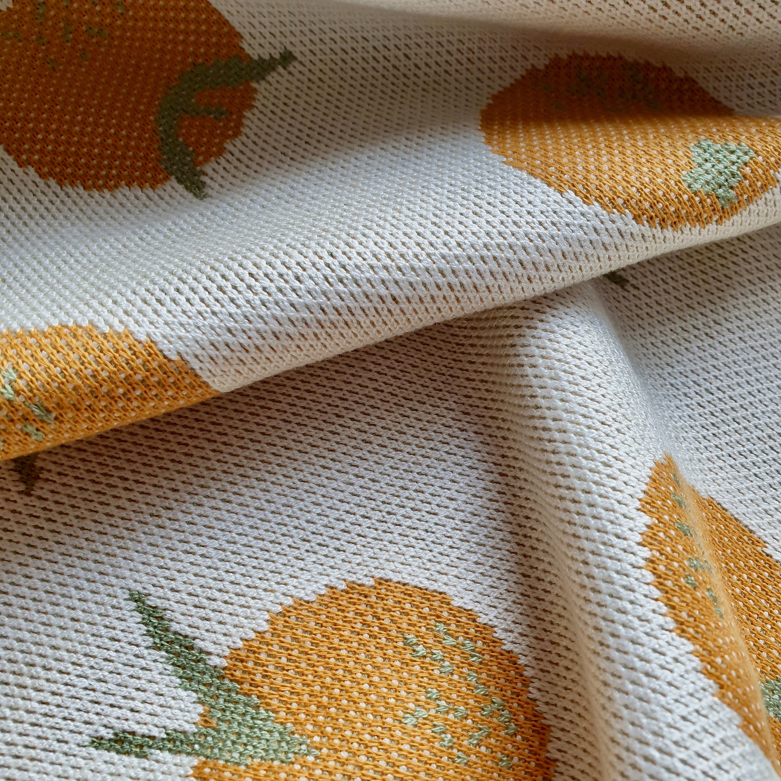 Orange Yarn dyed Knit Jersey Fabric