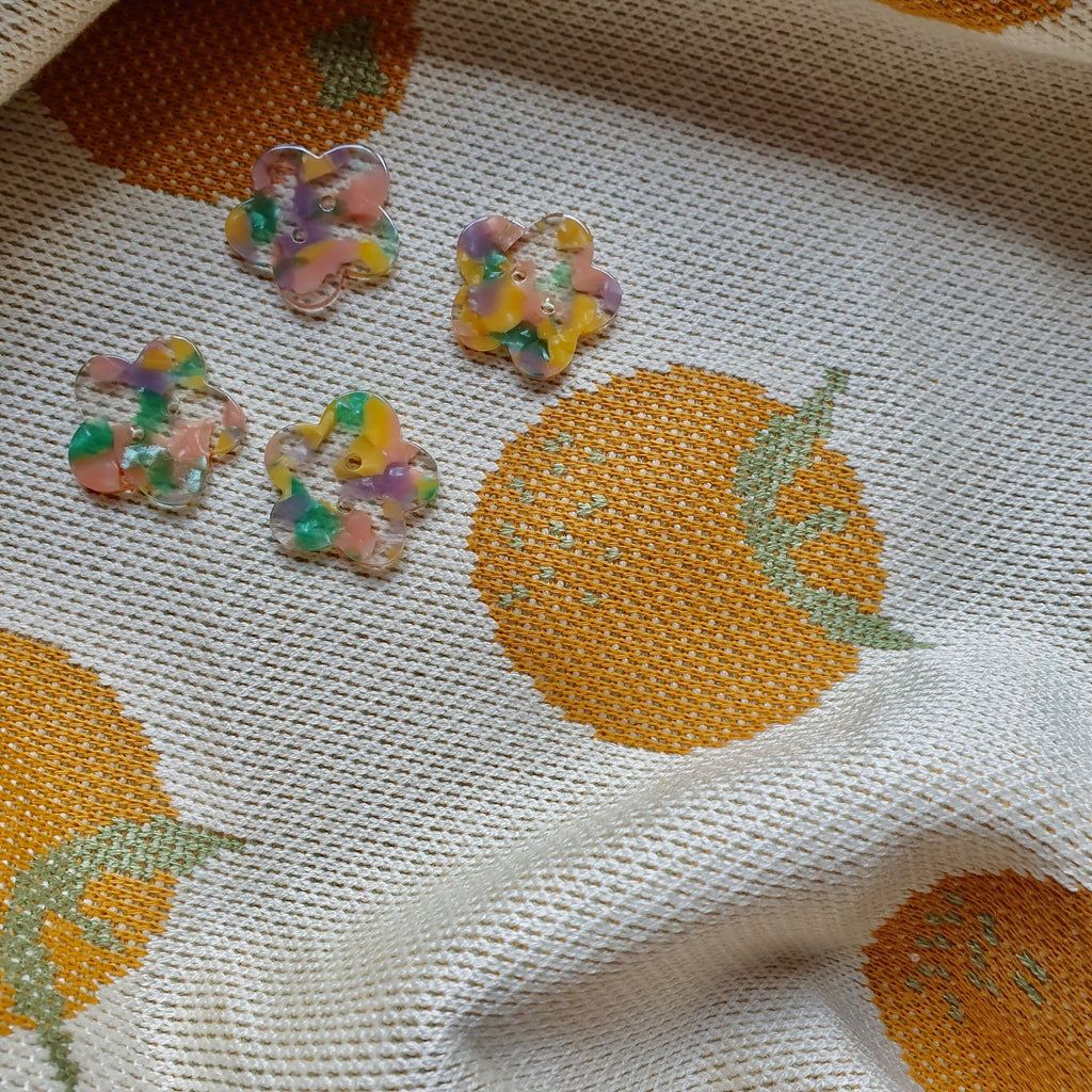 Orange Yarn dyed Knit Jersey Fabric