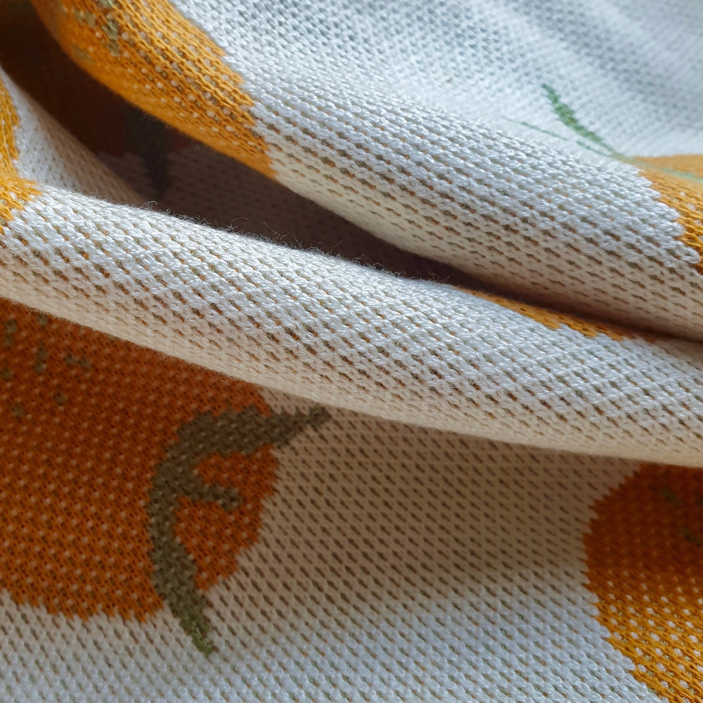 Orange Yarn dyed Knit Jersey Fabric