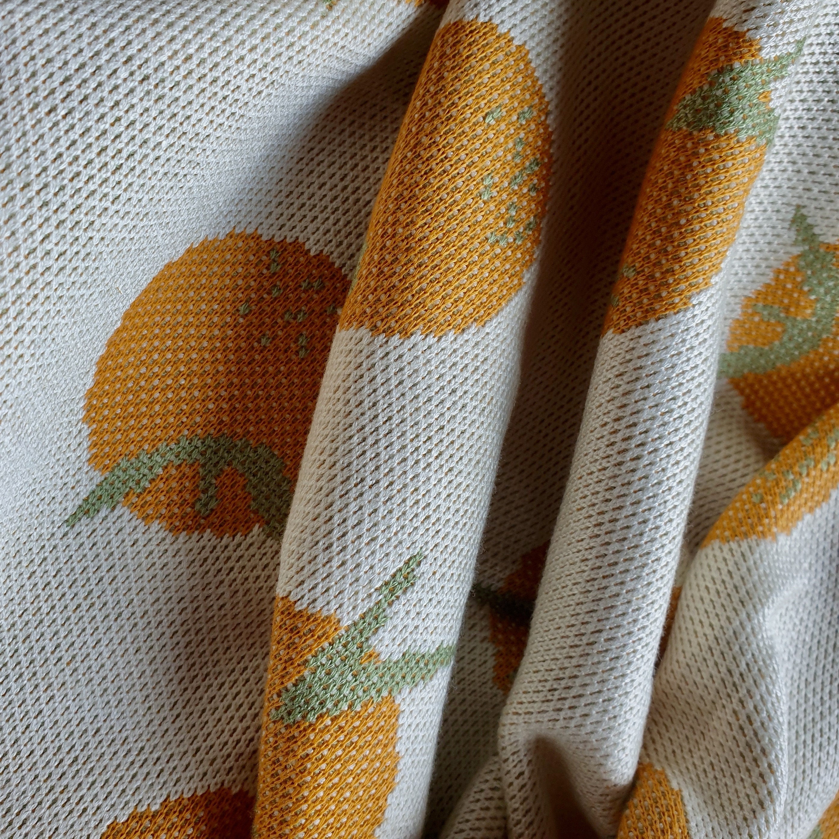 Orange Yarn dyed Knit Jersey Fabric