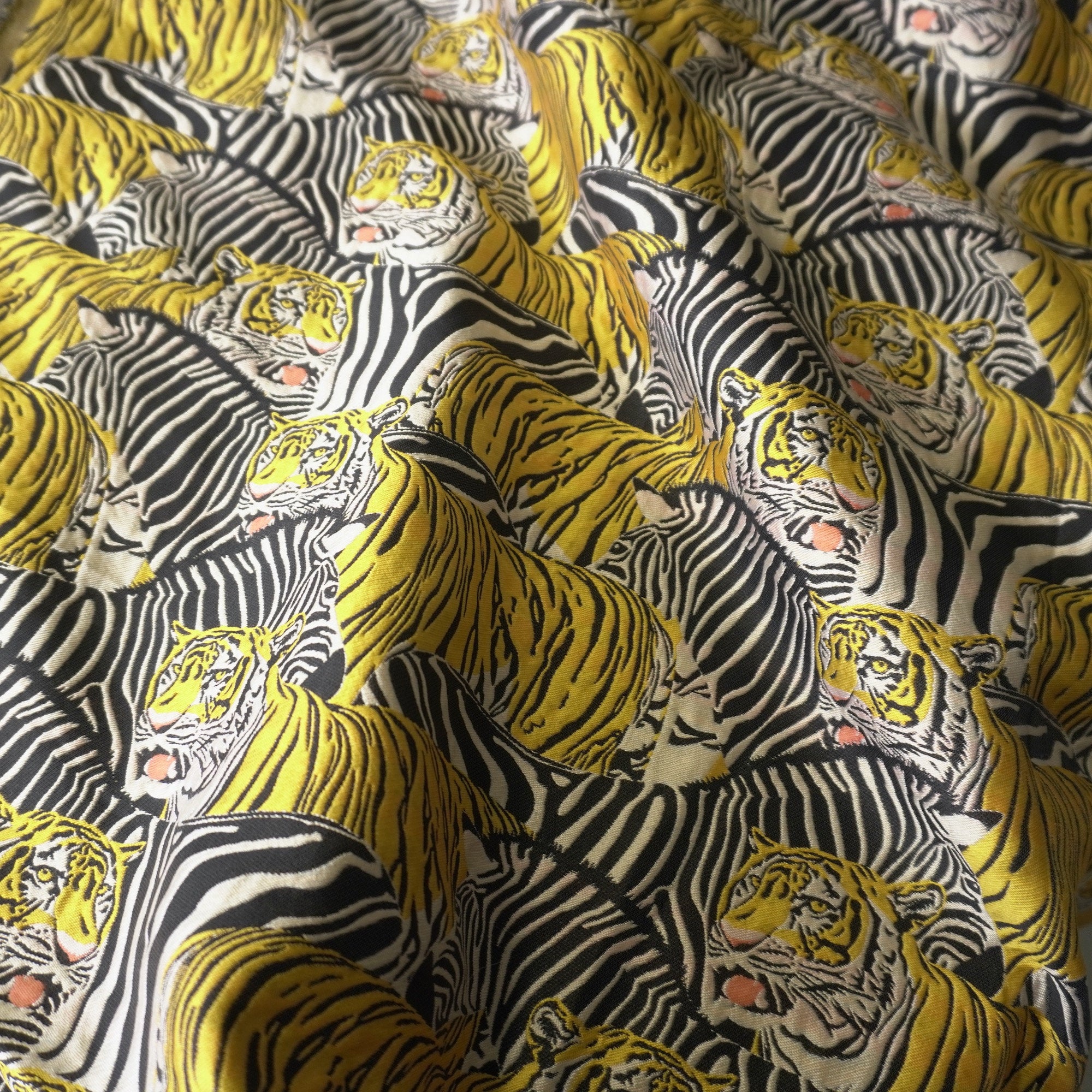 Tiger with Zebra Brocade