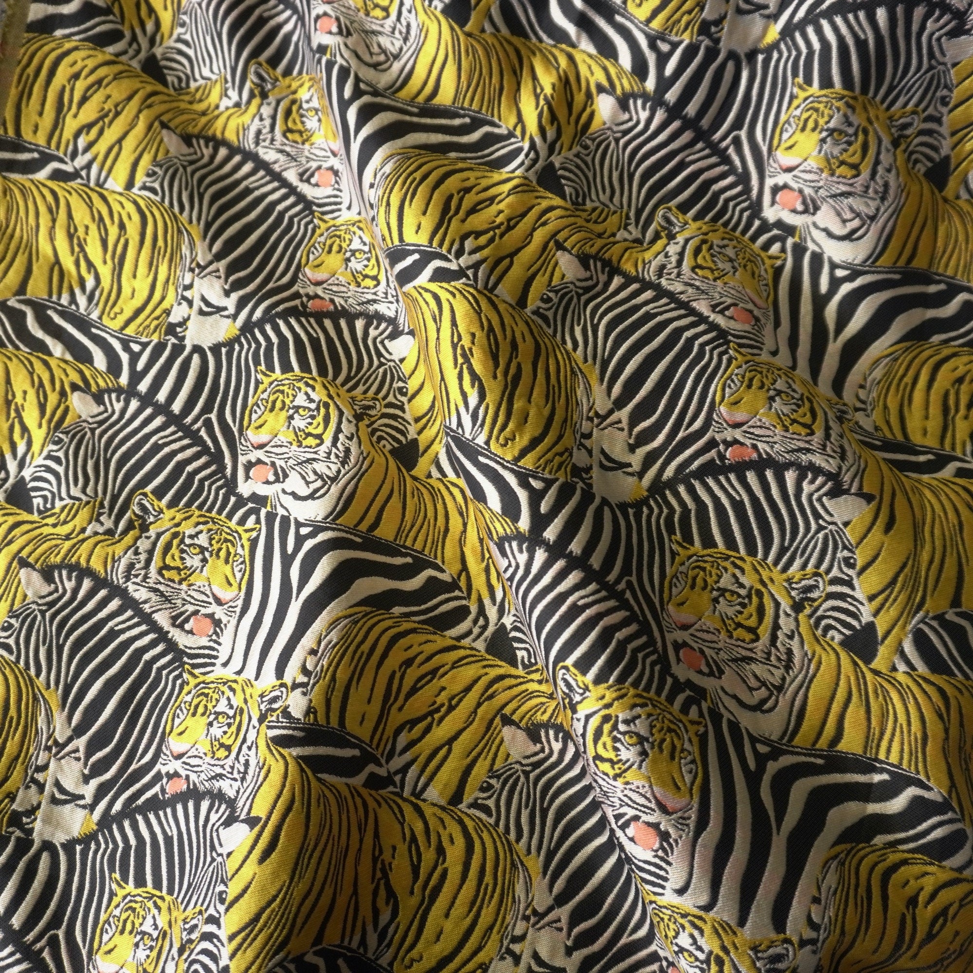 Tiger with Zebra Brocade