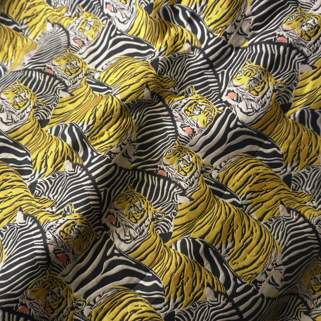 Tiger with Zebra Brocade