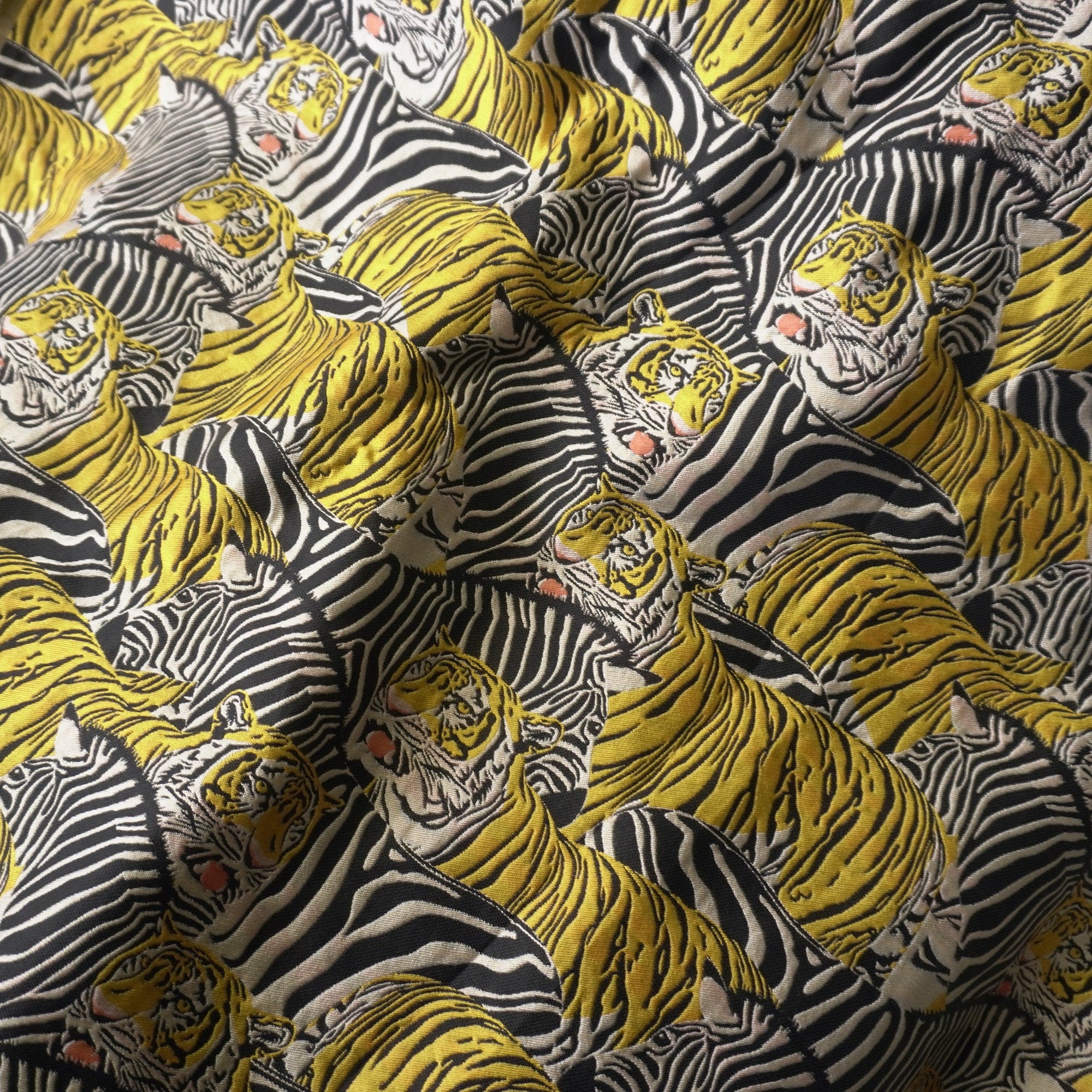 Tiger with Zebra Brocade