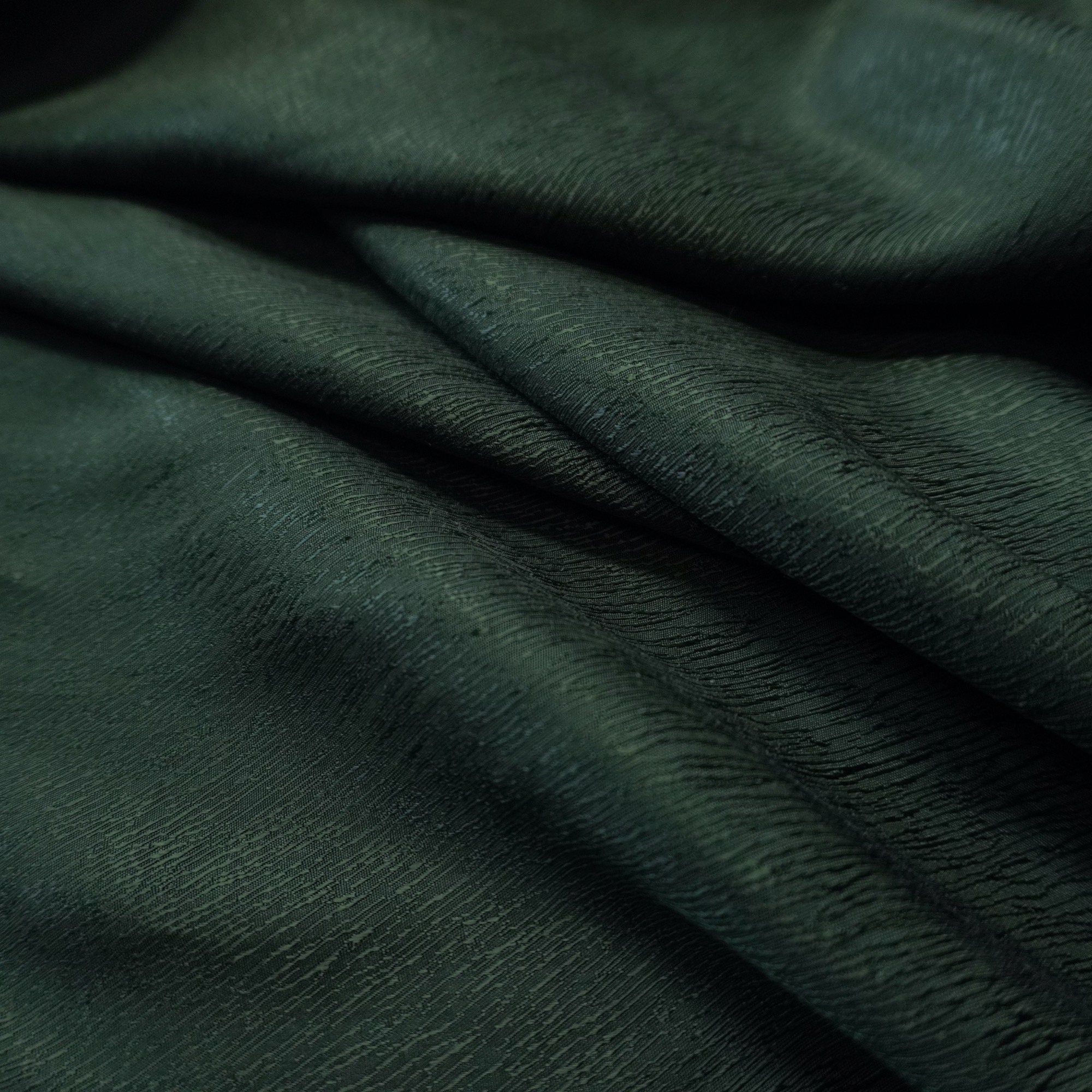 Cupro Tencel Bark Jacquard - Dark Green