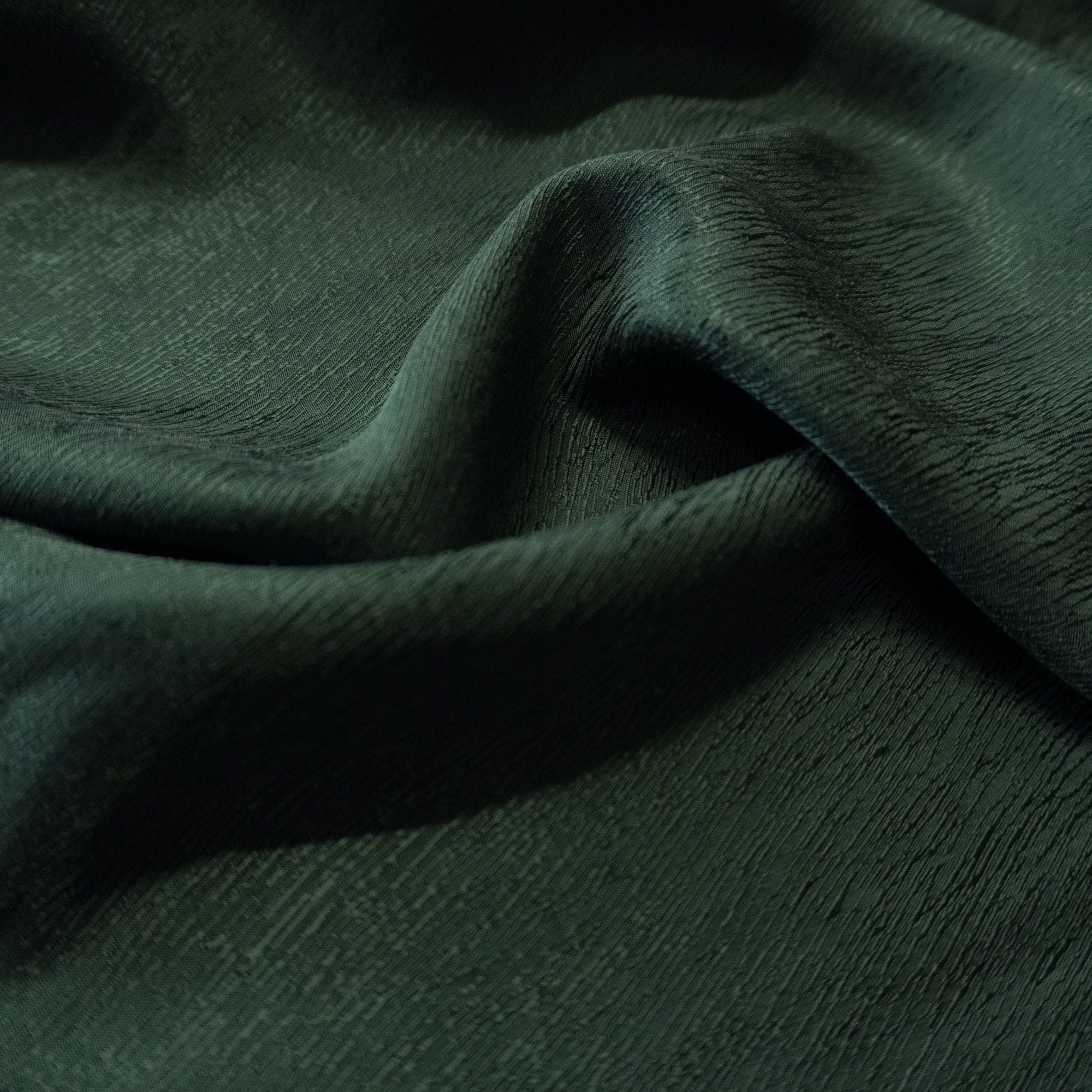 Cupro Tencel Bark Jacquard - Dark Green