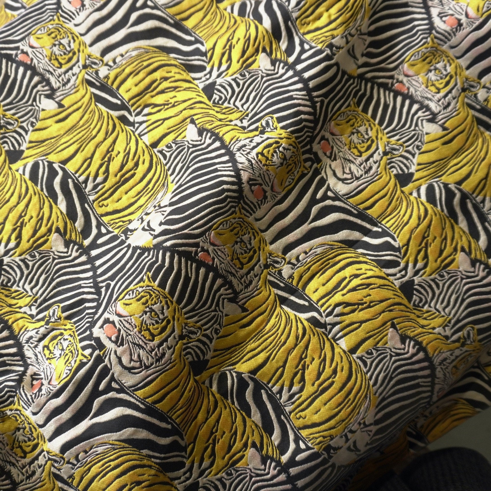 Tiger with Zebra Brocade