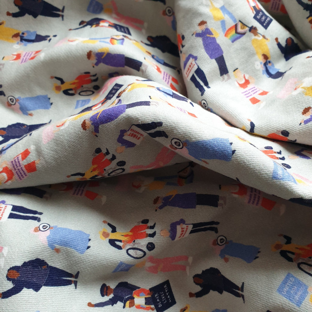 Social Justice - cotton sweatshirt print fabric