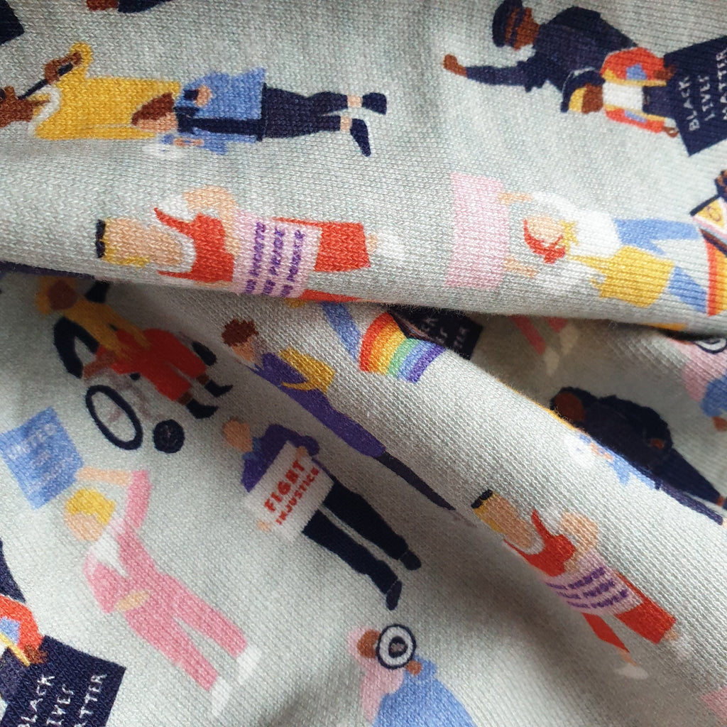 Social Justice - cotton sweatshirt print fabric