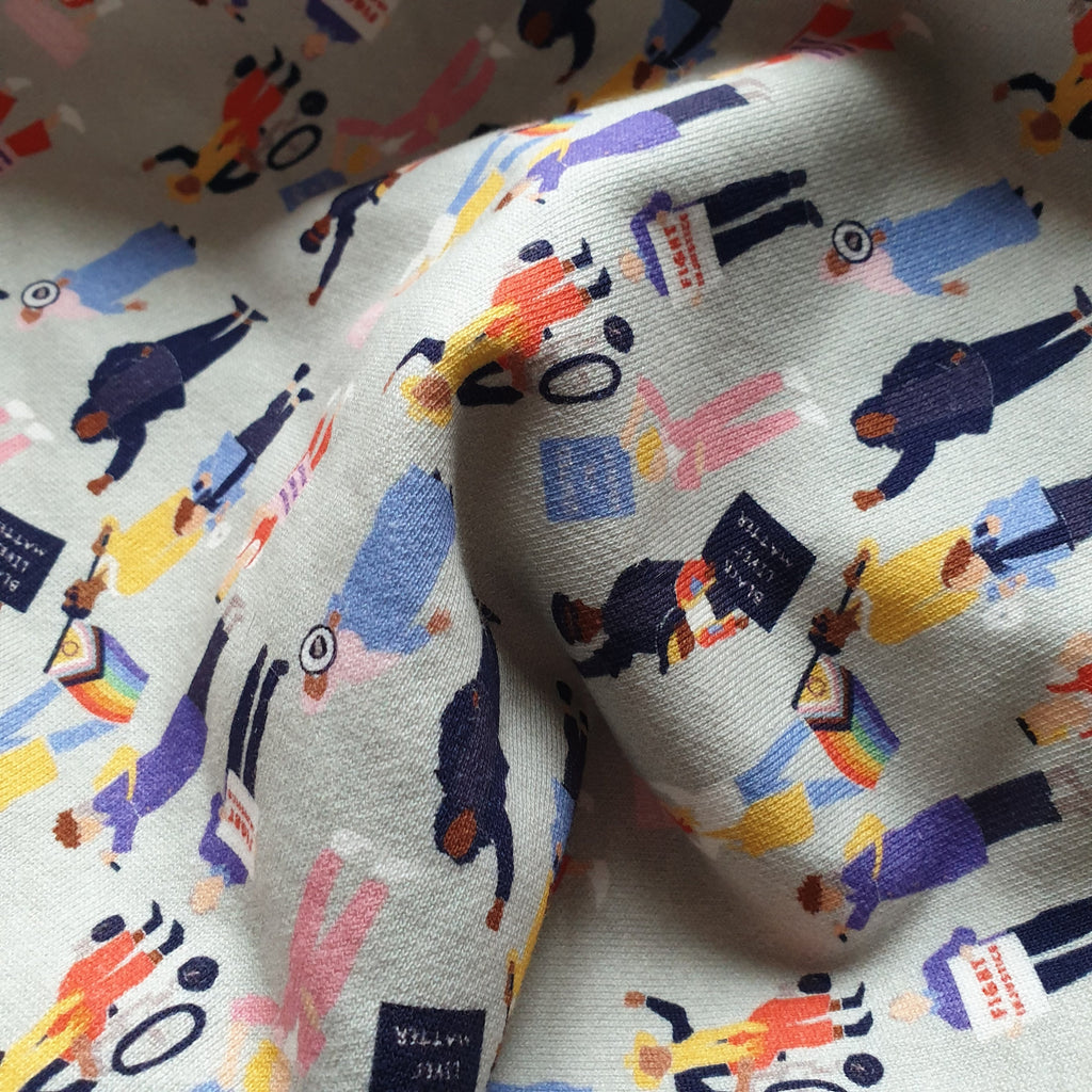 Social Justice - cotton sweatshirt print fabric