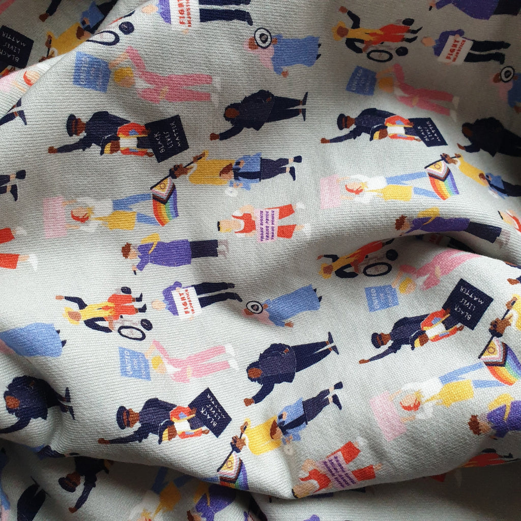 Social Justice - cotton sweatshirt print fabric