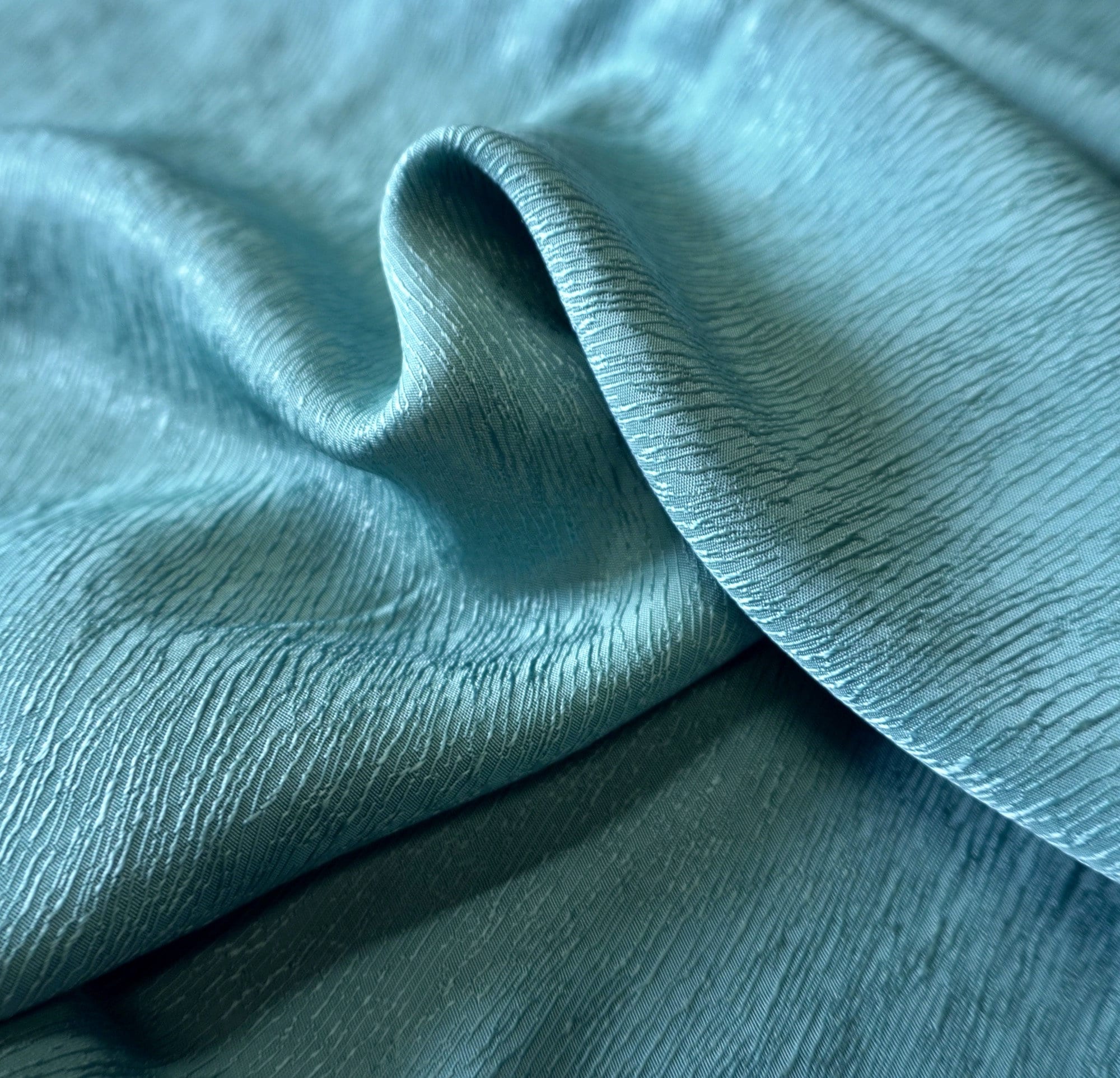 Cupro Tencel bark silk jacquard - blue sea