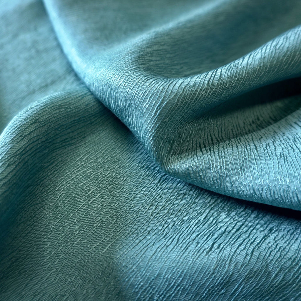 Cupro Tencel bark silk jacquard - blue sea