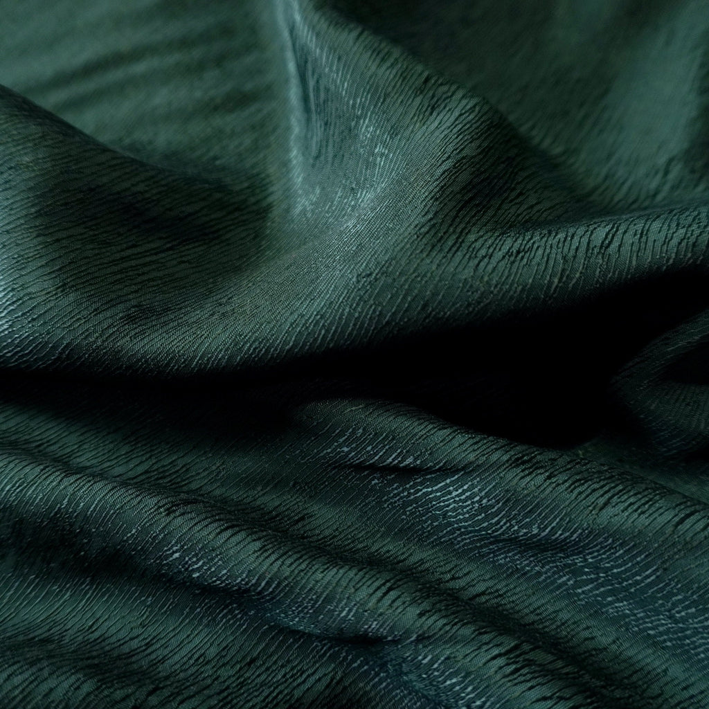 Cupro Tencel bark silk jacquard - midnight verdant