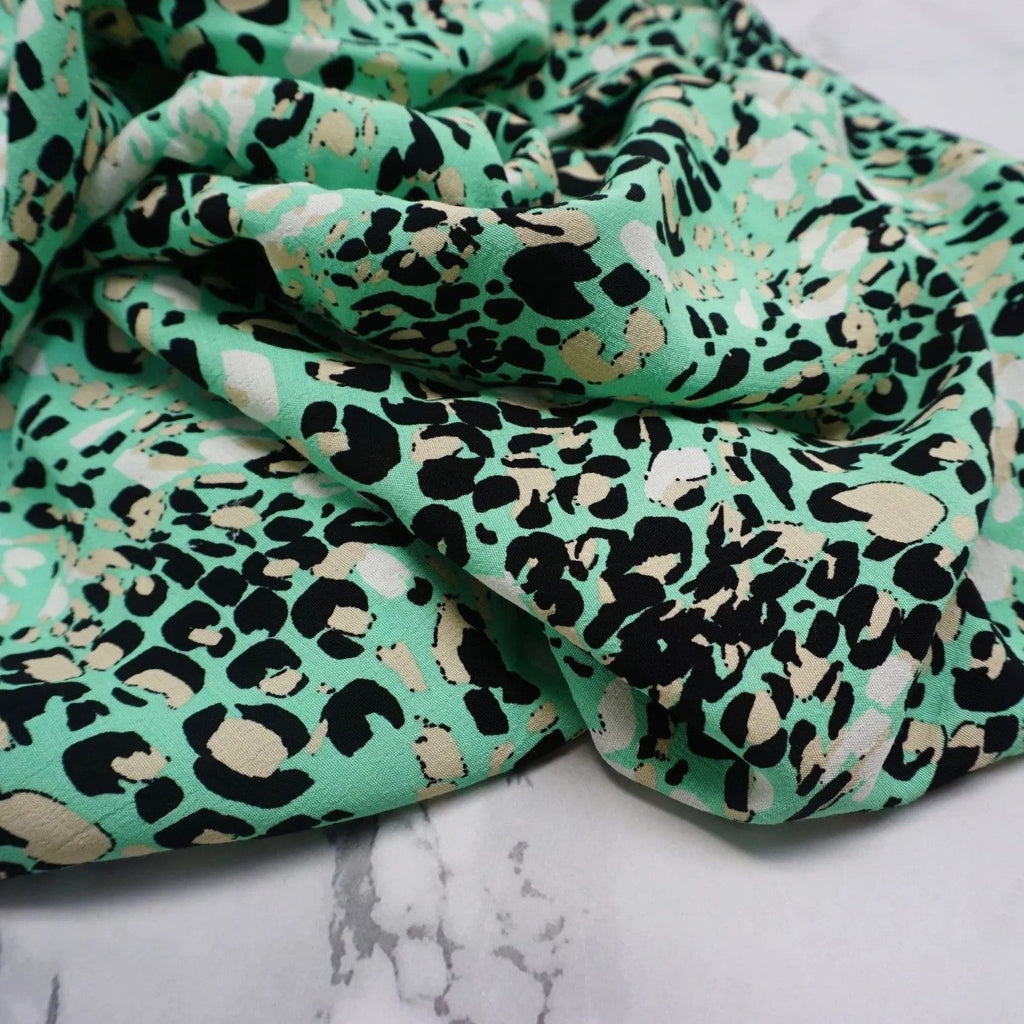 Jungle Leopard Viscose Crepe