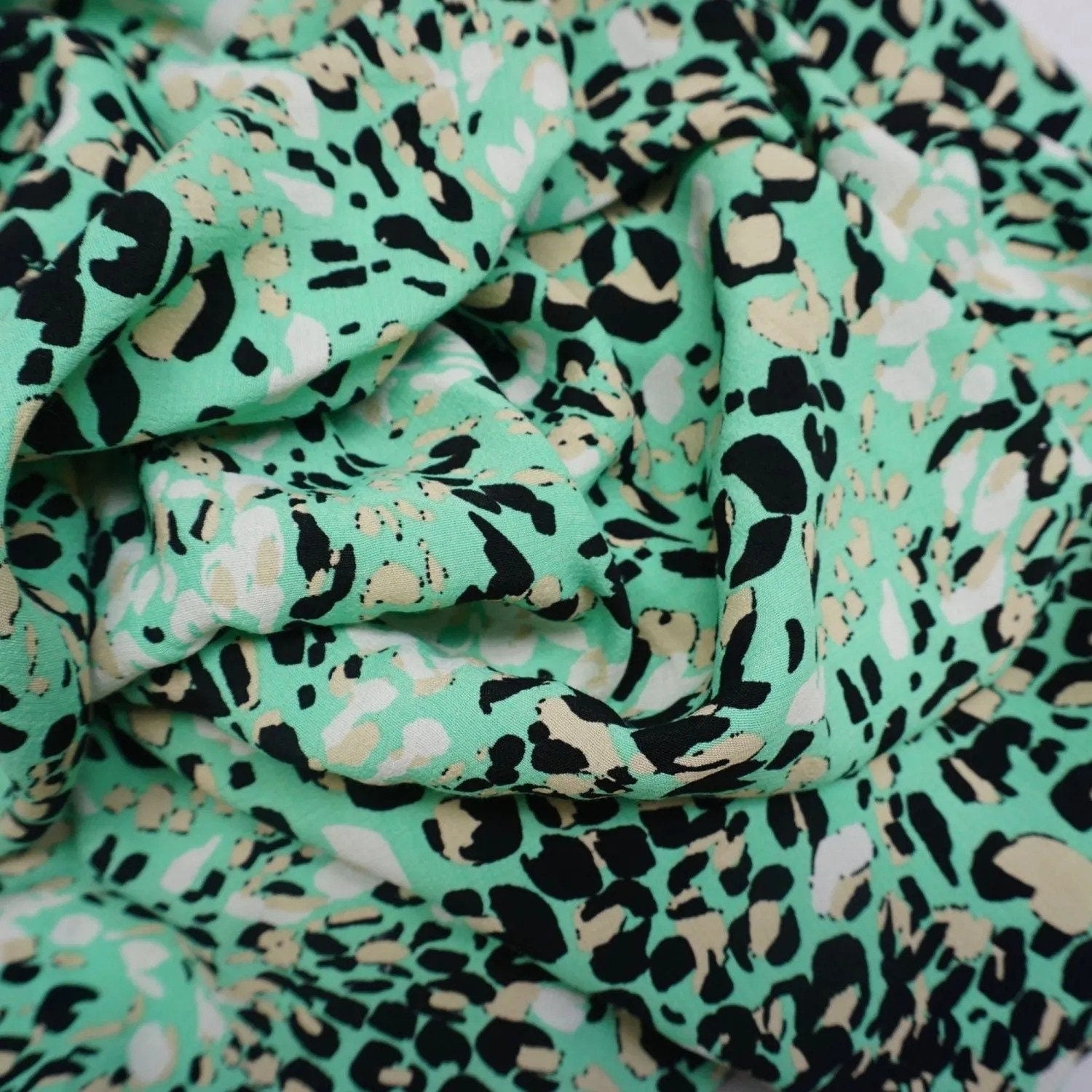 Jungle Leopard Viscose Crepe