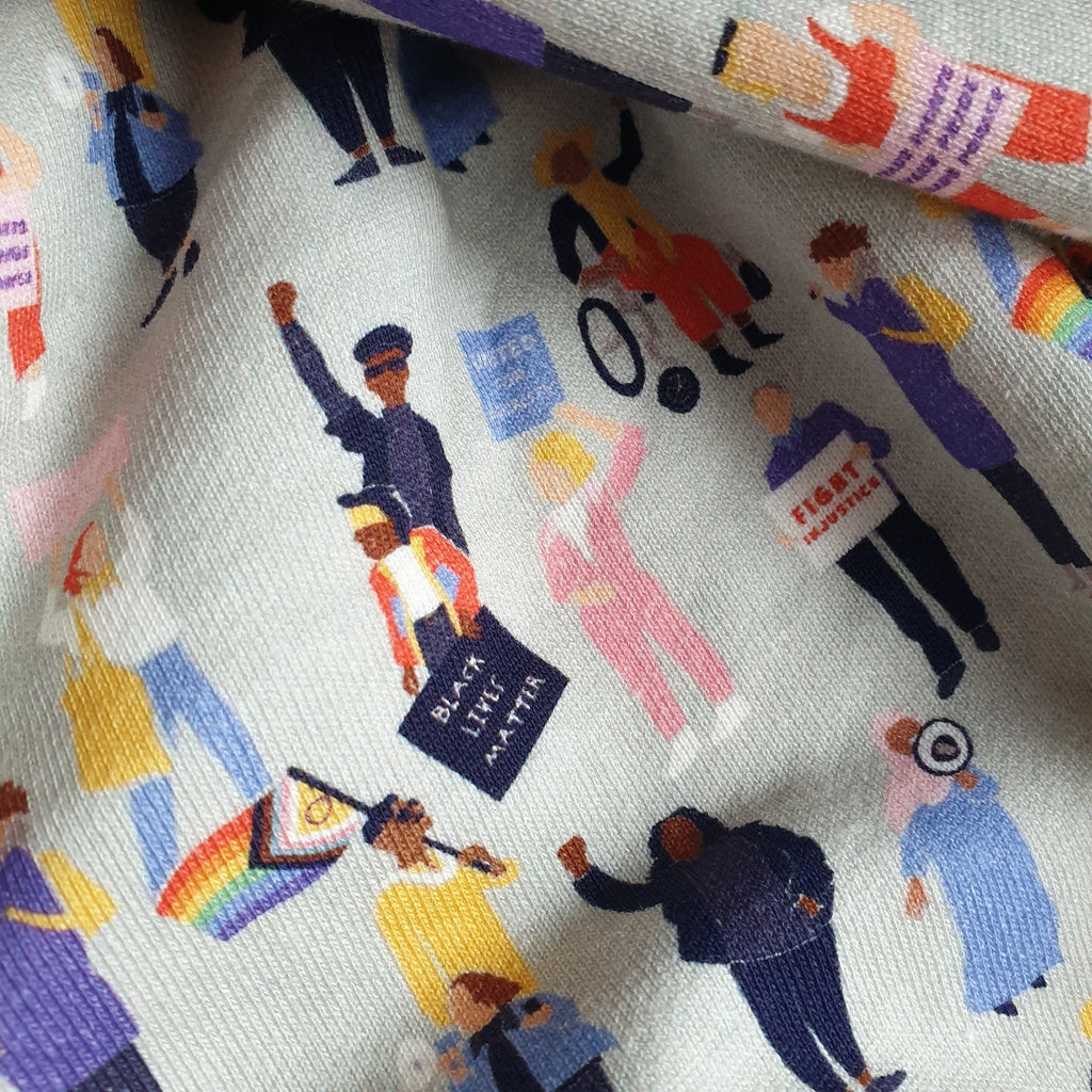 Social Justice - cotton sweatshirt print fabric