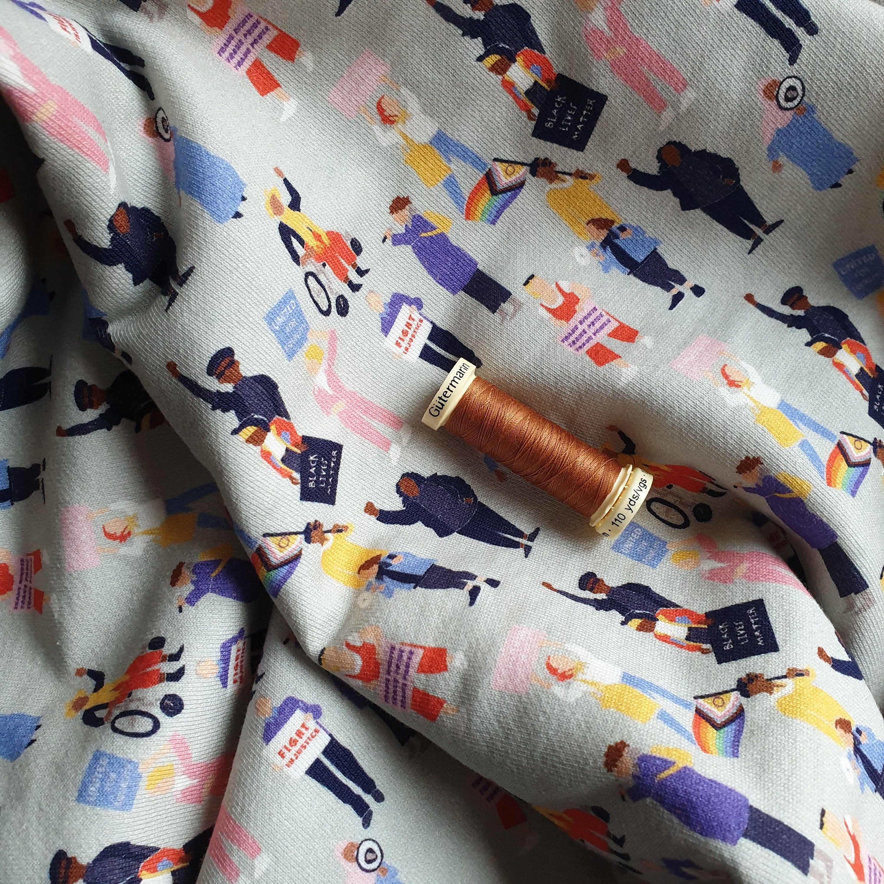 Social Justice - cotton sweatshirt print fabric