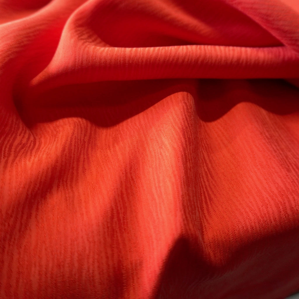 Cupro bark jacquard fabric - Ruby Red