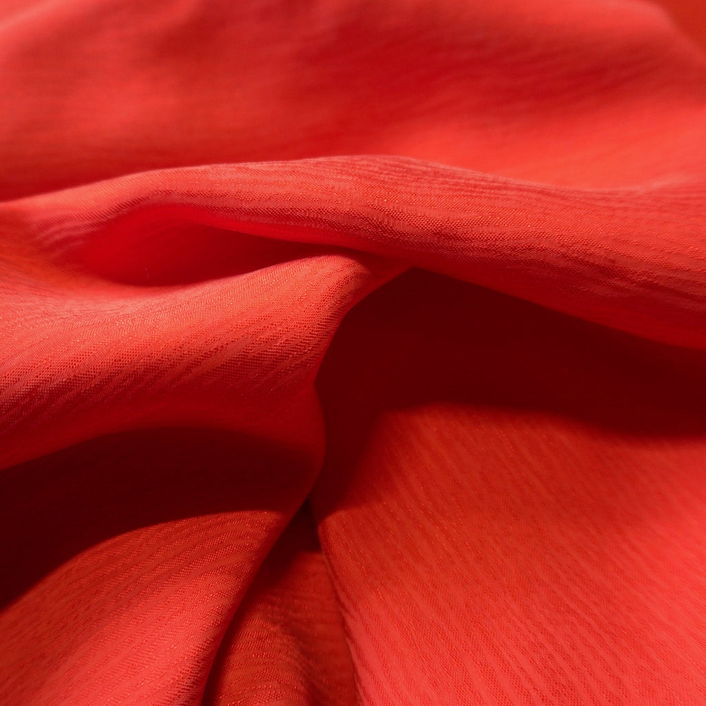 Cupro bark jacquard fabric - Ruby Red