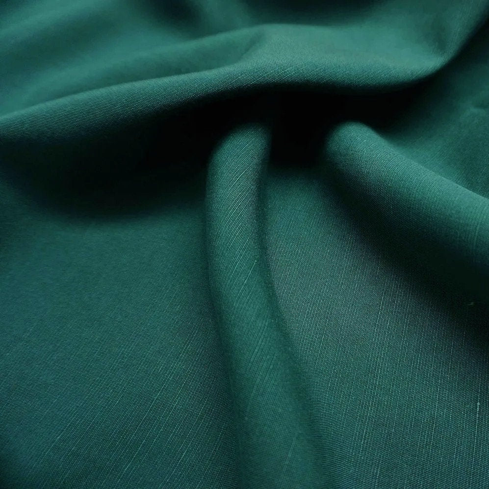 Sanded Tencel linen fabric - dark emerald